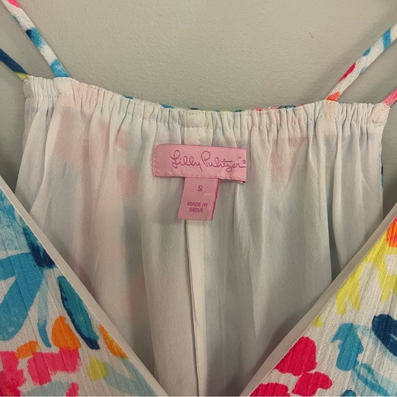 Lilly Pulitzer Bellamie Dress Women’s Size Small Blue Floral Cold Shoulder Swing - Picture 11 of 16